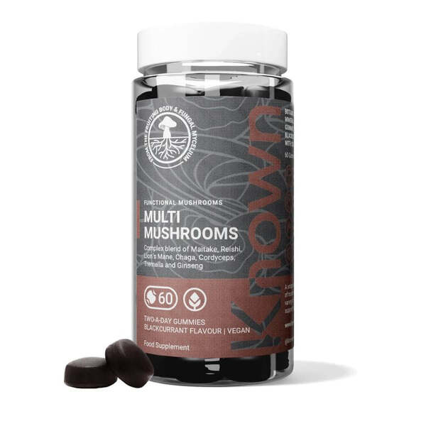 Known Nutrition multi mushroom vegan gummies 60 count, UK version