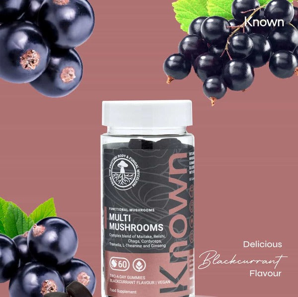 Known Nutrition multi mushroom vegan gummies 60 count, UK version