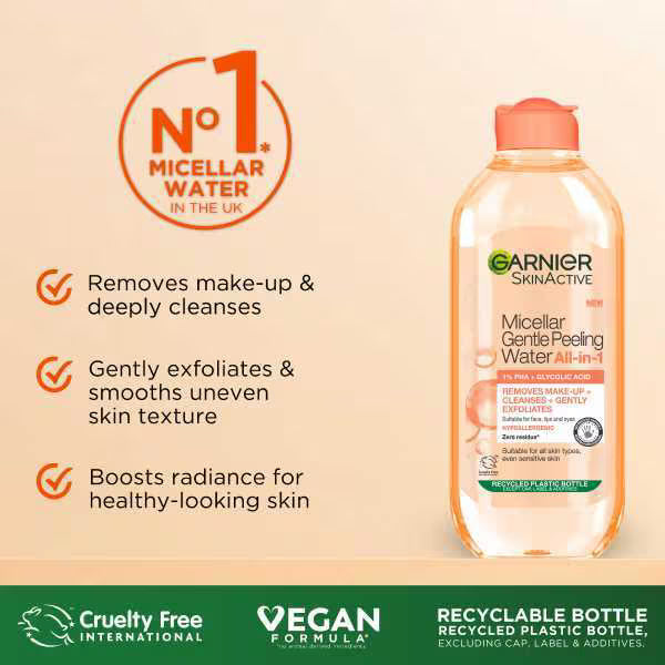 Garnier Micellar Gentle Peeling Water 400ml, UK version