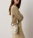 Ralph Lauren small leather bucket bag with burl-wood handle (British brand)