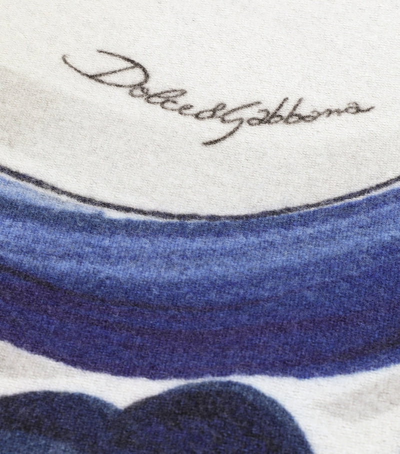 Dolce & Gabbana wool-silk Majolica print throw 140cm x 180cm - British product