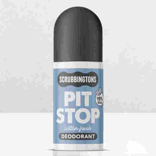 Scrubbingtons Pit Stop Cotton Fresh deodorant 75ml, imported from the UK