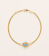 Harrods Suzanne Kalan Yellow Gold, Diamond and Turquoise Evil Eye Chain Bracelet- Buy online at McGrocer