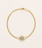 Suzanne Kalan evil eye bracelet yellow gold diamond turquoise, UK version