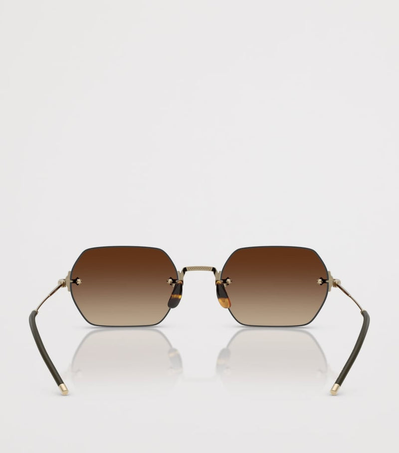 Oliver Peoples TK-13 titanium rectangle sunglasses, UK version