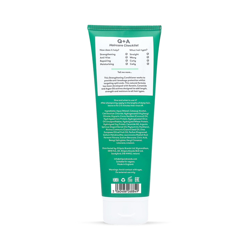 Q+A Strengthening Conditioner 250ml, imported from the UK
