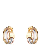 Boucheron Quatre hoop earrings mixed gold and diamond, imported from the UK