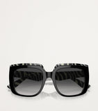 Dolce&Gabbana acetate square sunglasses with zebra tortoiseshell finish, imported from the UK