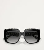 Dolce&Gabbana acetate square sunglasses with zebra tortoiseshell finish, imported from the UK