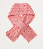 Miki House bear-embroidered cable-knit scarf - British product