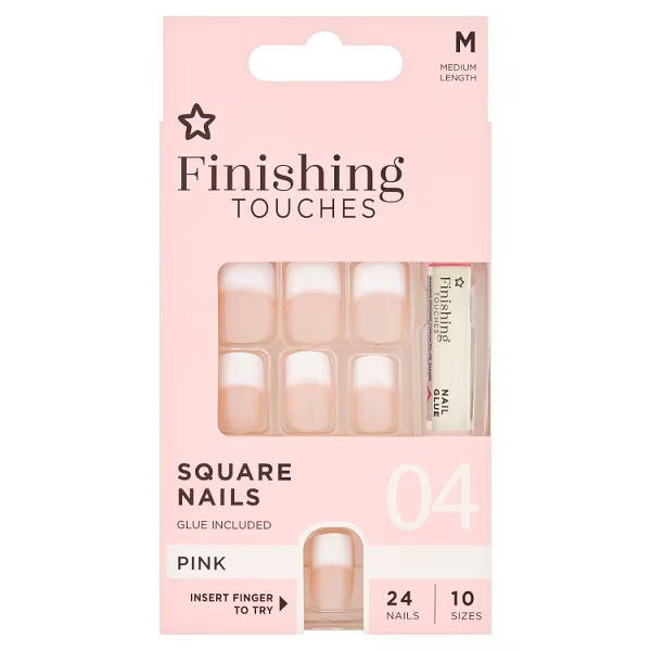 Superdrug finishing touches fake nails Medium Pink (British brand)