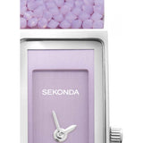 Sekonda Purple Ladies Pastel Rocks Watch with leather strap (British brand)