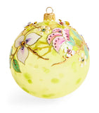 Glass Blossom Motif Bauble, 11cm Festive Tree Decoration