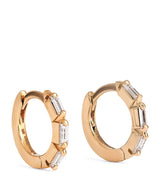 Harrods Suzanne Kalan Rose Gold and Diamond Bold Triple Huggie Earrings- Buy online at McGrocer