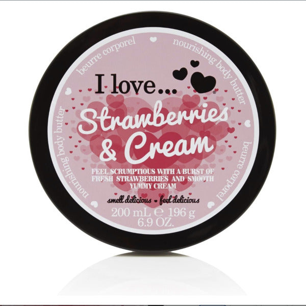 I Love Strawberries & Cream Body Butter 200ml, UK version