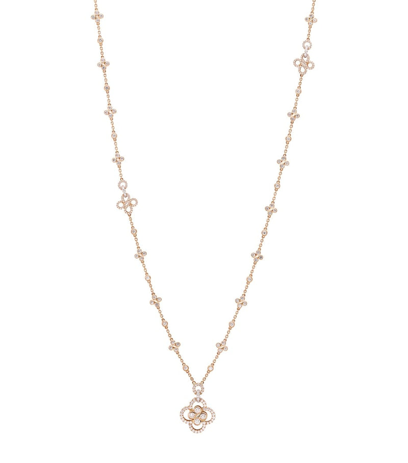 Boodles rose gold diamond long necklace - British product