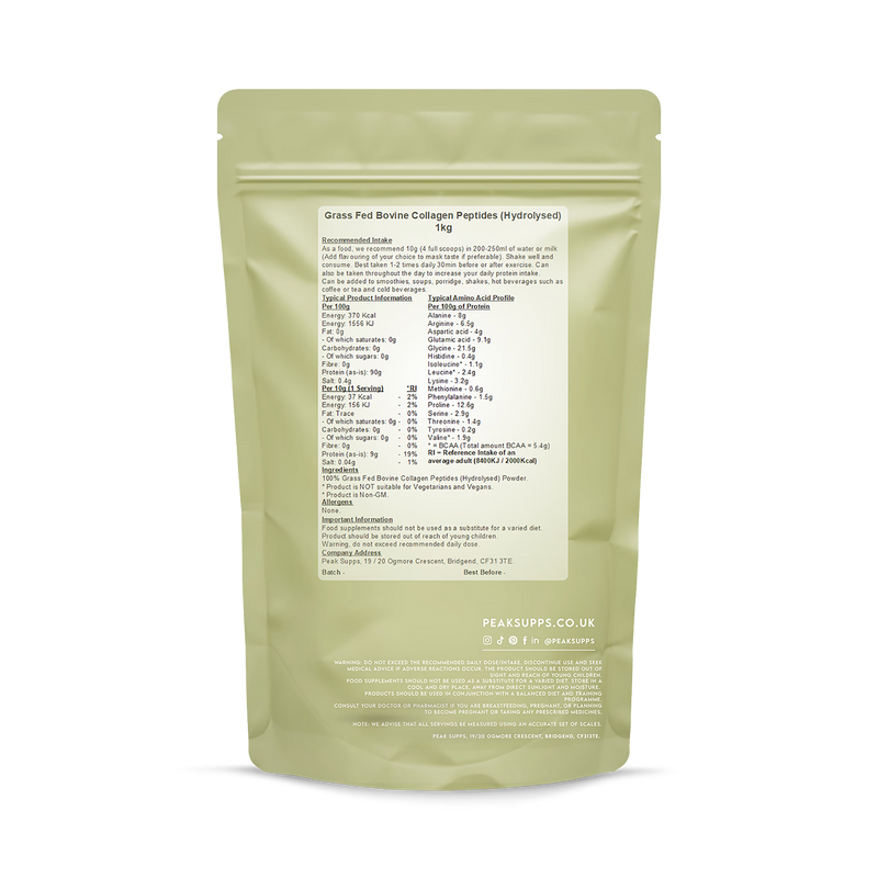 Peak Supps hydrolysed collagen 1kg - British product