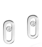 Messika Move Uno white gold stud earrings 0.03ct, imported from the UK