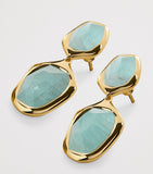 Monica Vinader gold vermeil aquamarine cocktail earrings (British brand)