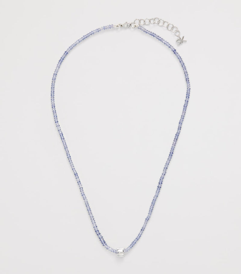 Suzanne Kalan white gold iolite beaded necklace (British brand)