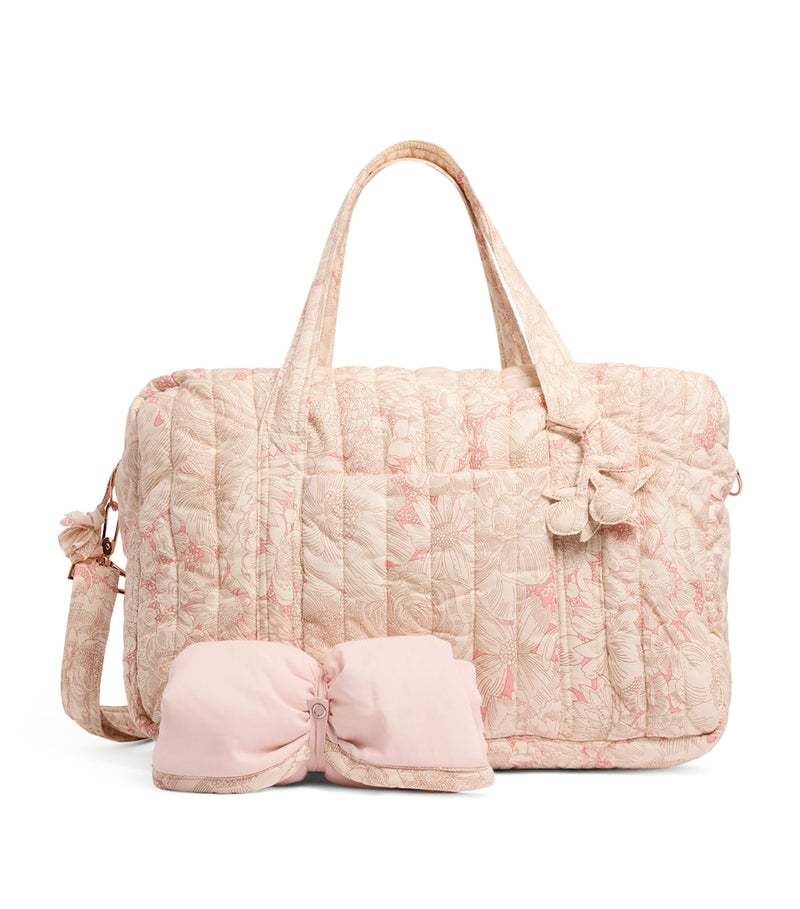 Bonpoint quilted bowling bag pastel floral print (British brand)