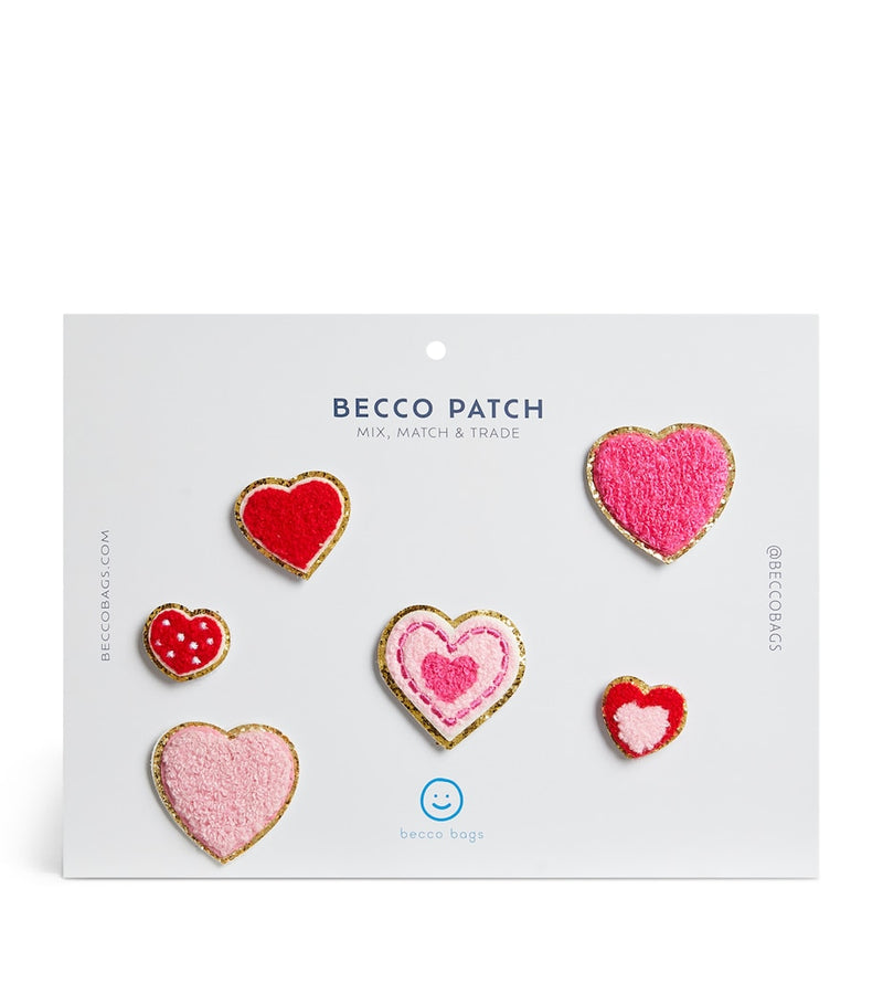 Becco Bags Valentines heart patches set of 6 (British brand)
