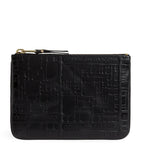 Comme Des Garçons leather embossed zipped pouch - British product