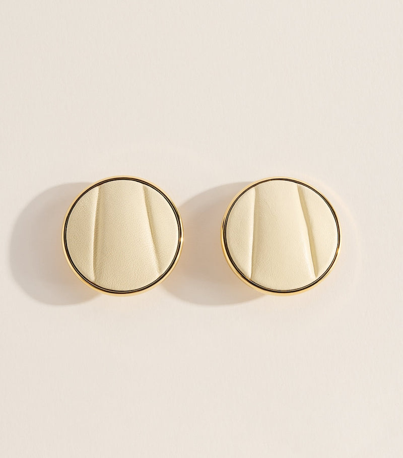 Chloé Pleats leather clip-on earrings gold-tone - British product