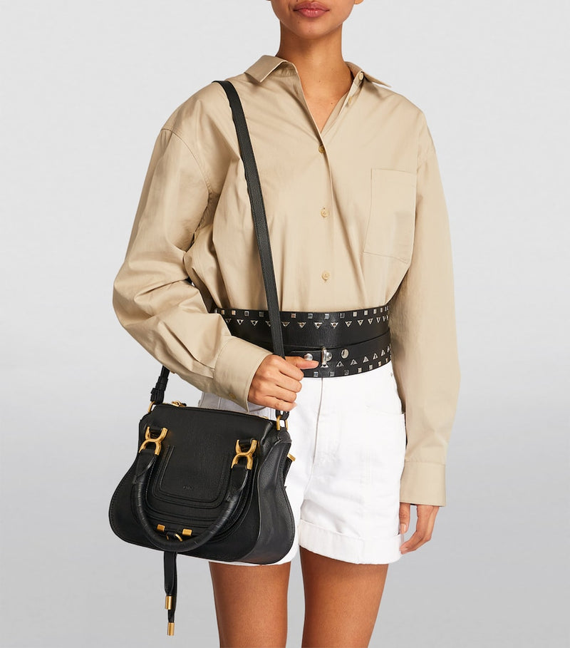Chloé Marcie top-handle bag in grained leather, imported from the UK