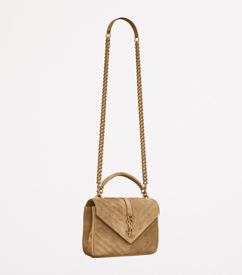 Saint Laurent medium Collège top-handle bag in calf suede, UK version