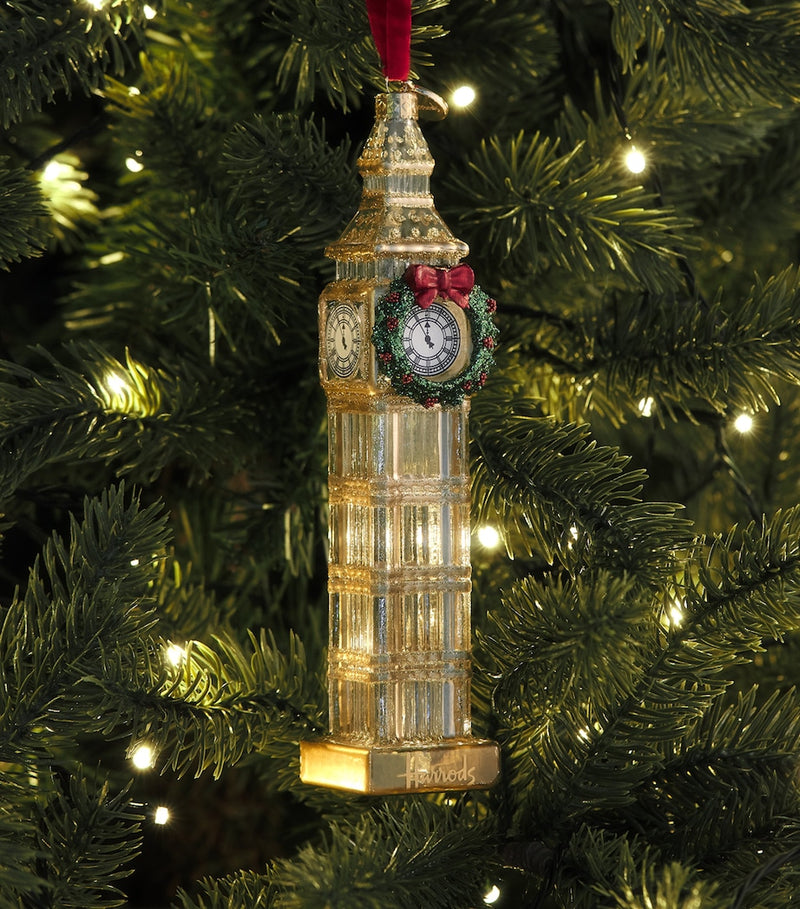 Harrods Big Ben tree decoration glass ornament 19cm, UK version