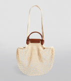 Longchamp Le Pliage Filet mesh bag with leather handles, UK version