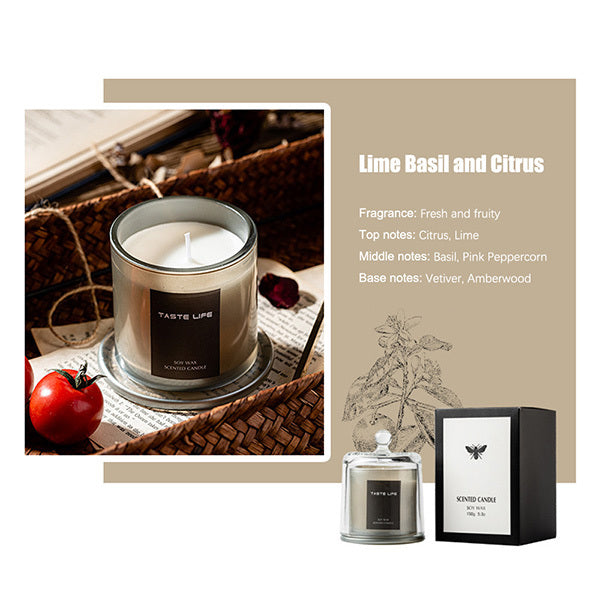 Livingandhome scented candle Lime Basil and Citrus 150g - British product