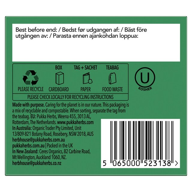 Pukka Organic Three Mint Tea 20 Home Compostable Herbal Tea Bags 32g 20 per pack - McGrocer