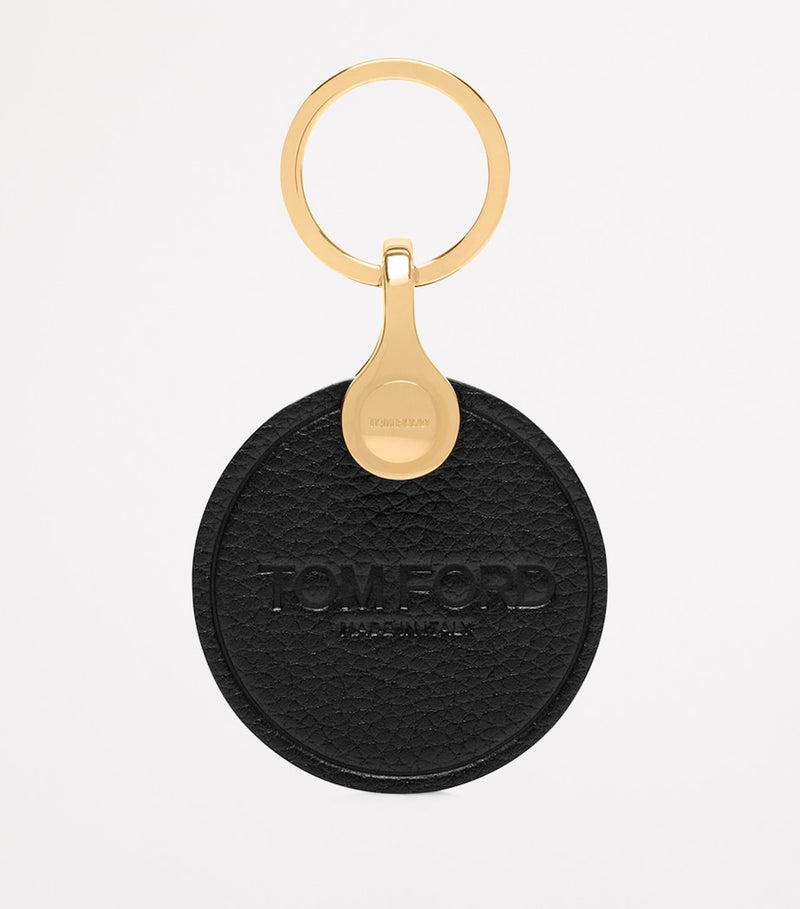 Tom Ford leather logo disk keyring - British product