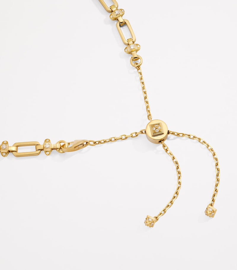 MARLI New York yellow gold diamond necklace, imported from the UK