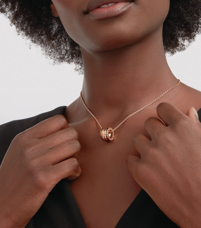 Bvlgari B.zero1 rose gold ceramic necklace - British product