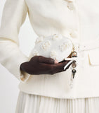 Self-Portrait satin embellished clutch bag - British product