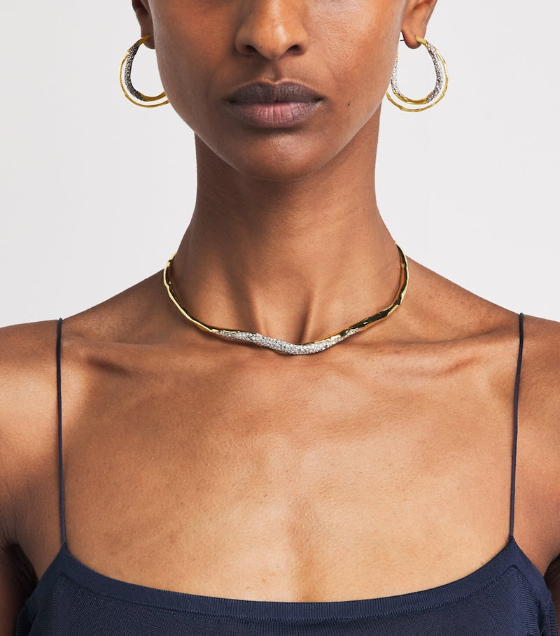 Alexis Bittar small gold-plated Solanales crystal twist earrings - British product