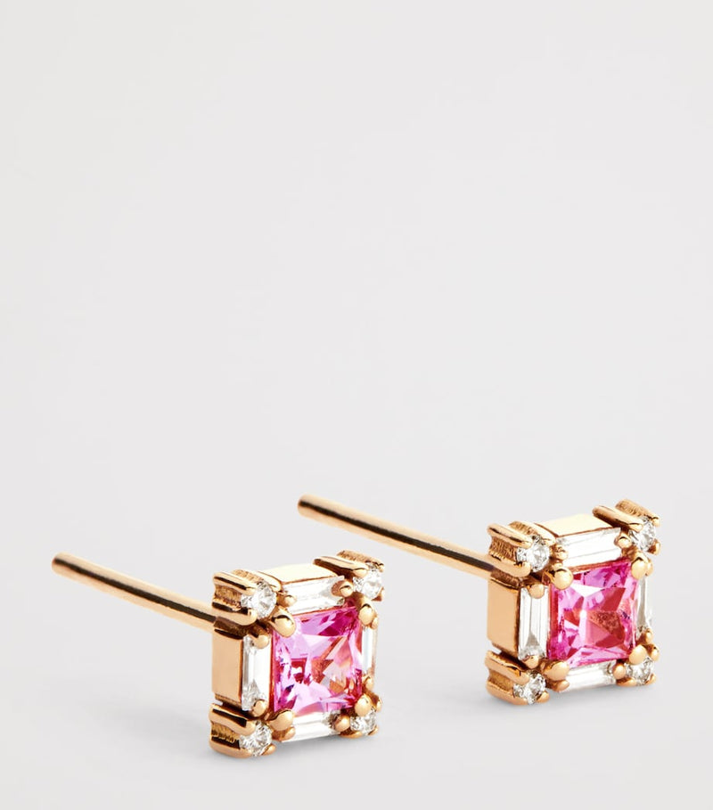 Suzanne Kalan mini princess stud earrings in rose gold - British product