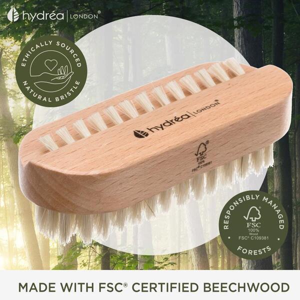 Hydrea London Dual Sided Nail Brush, imported from the UK
