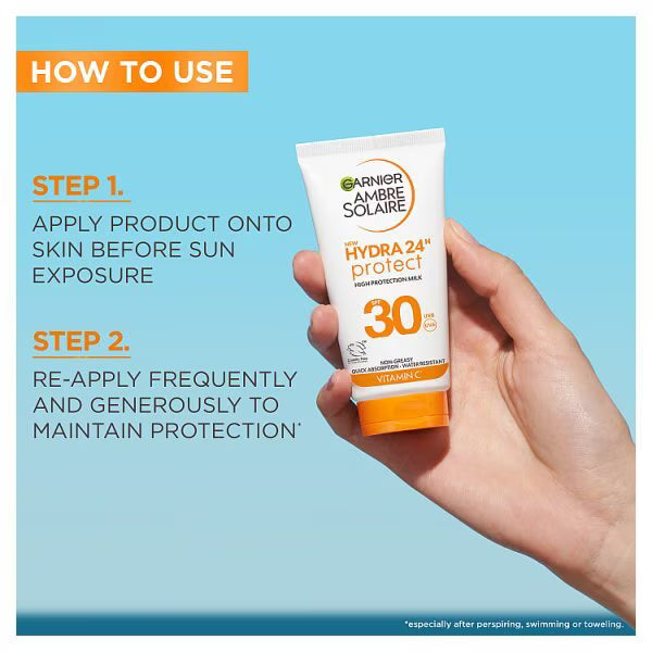 Garnier Ambre Solaire Hydra 24 SPF 30 Mini Sun Cream, UK version