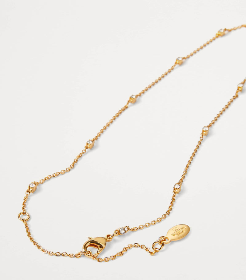Valentino Garavani VLogo crystal-embellished necklace 35.5-42.5cm - British product