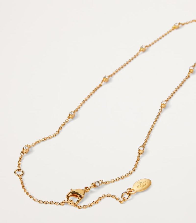 Valentino Garavani VLogo crystal-embellished necklace 35.5-42.5cm - British product