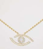 Messika Lucky Eye necklace 0.29ct yellow gold diamond pavé, UK version