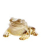 Lalique crystal frog ornament with gold covering, La Gregoire model, UK version