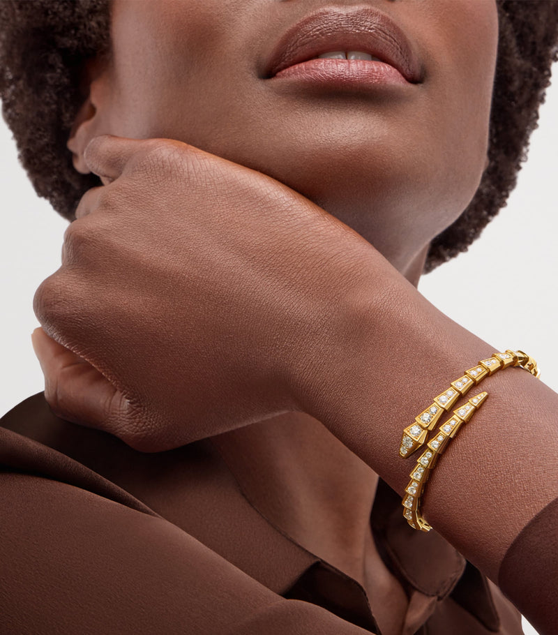 Bvlgari Serpenti Viper yellow gold diamond bracelet (British brand)