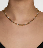 Astrid & Miyu pavé chain link necklace gold rhodium (British brand)