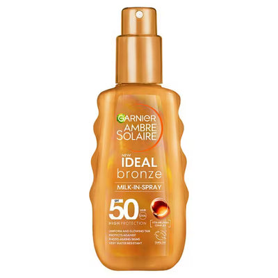 Superdrug Garnier Ambre Solaire Ideal Bronze Milk-In-Spray SPF 50 Sunscreen- Buy online at McGrocer