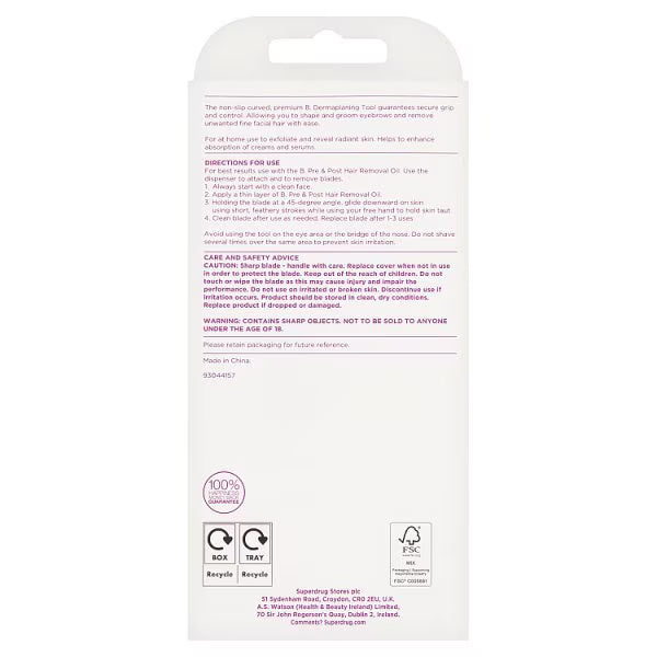 Superdrug B Dermaplaning Facial Tool with replacement blades (British brand)